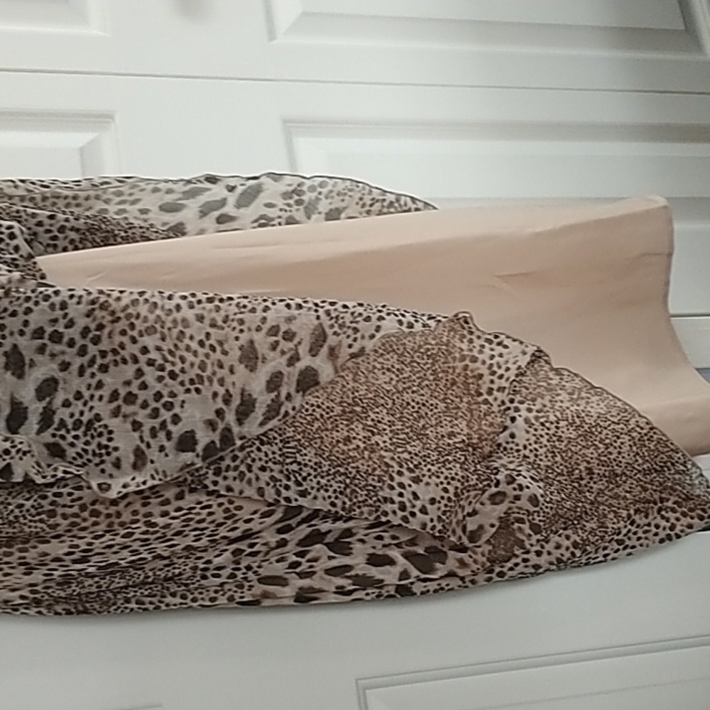ASOS Leopard Print Puff Sleeves Faux Wrap Midi Dress sz 2 - Picture 9 of 13